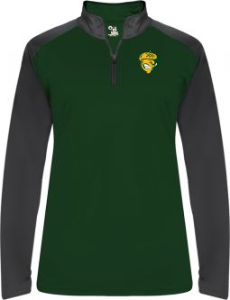 Womens Ultimate Softlock Colorblock 1/4 Zip, Green/Graphite